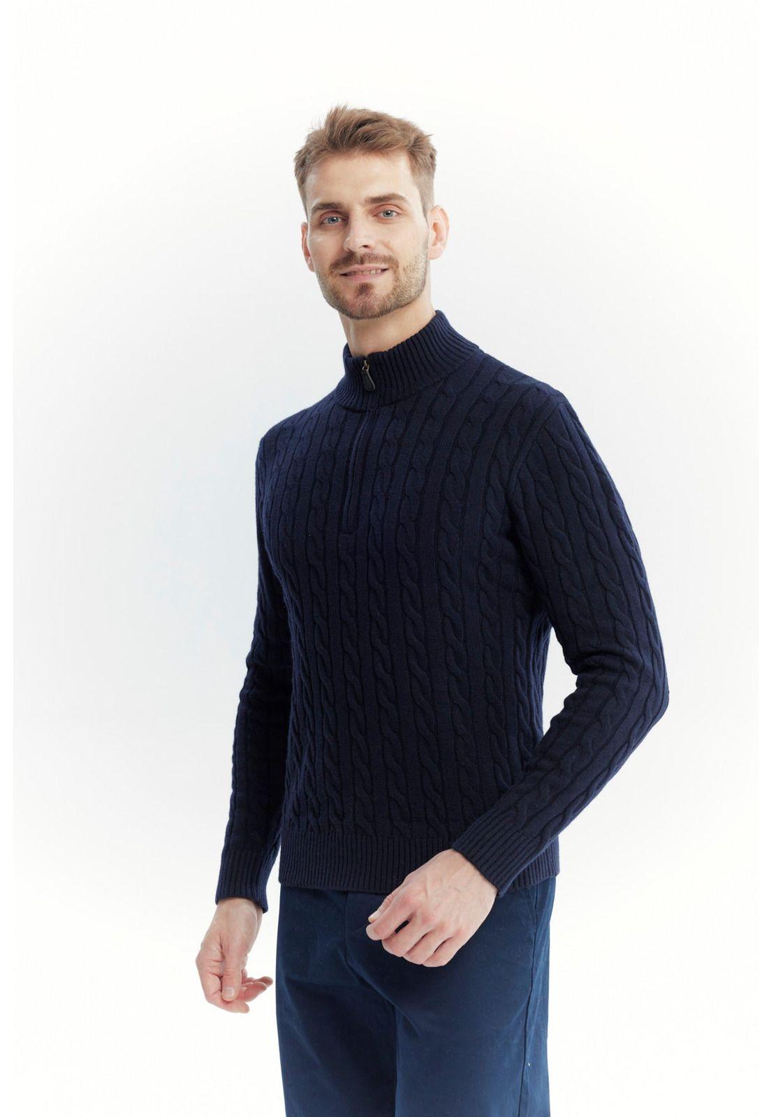 Sweater Hombre Slim Azul Marino - ll-1