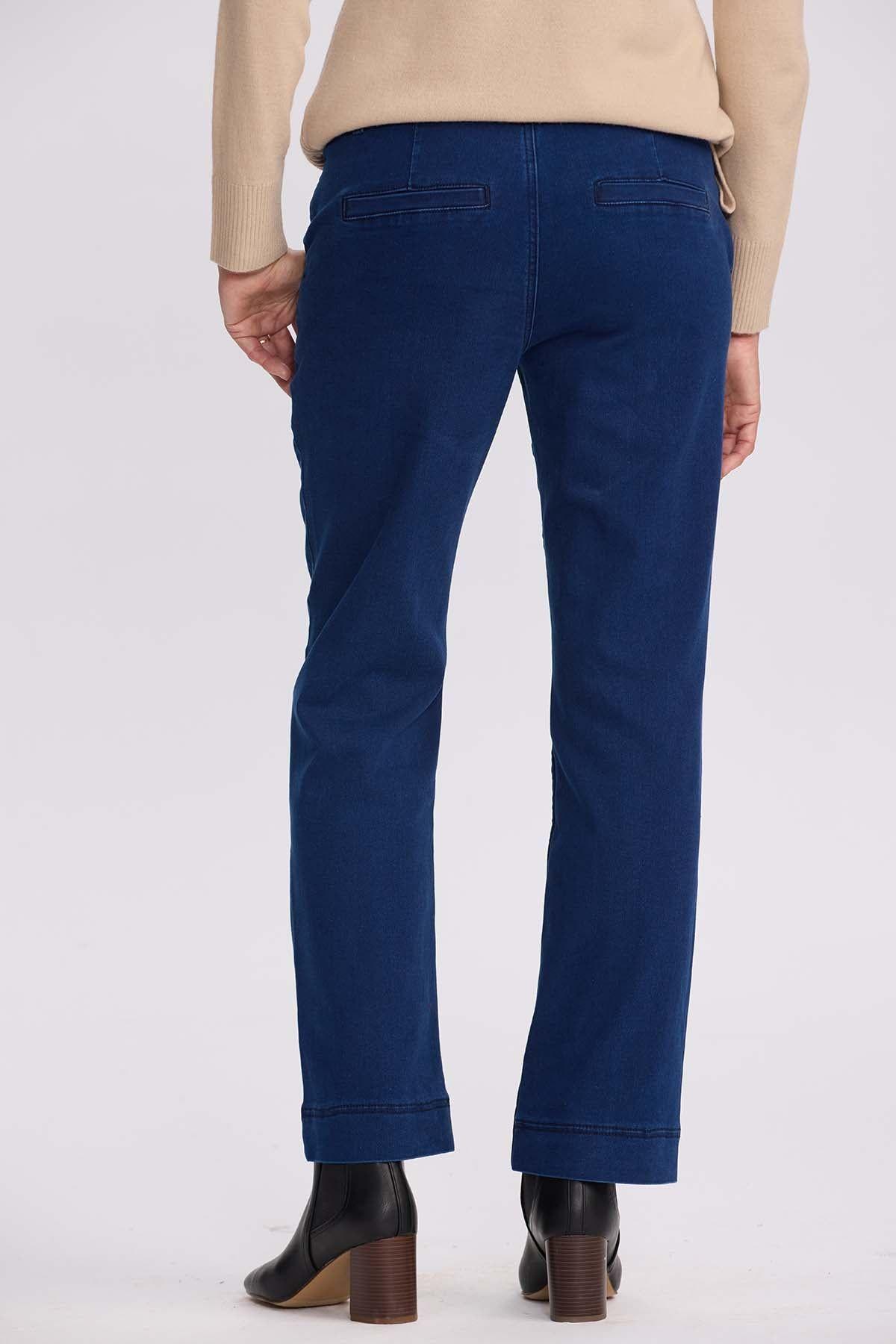 Jeans Mujer Calce Recto Tiro Alto Azul-2