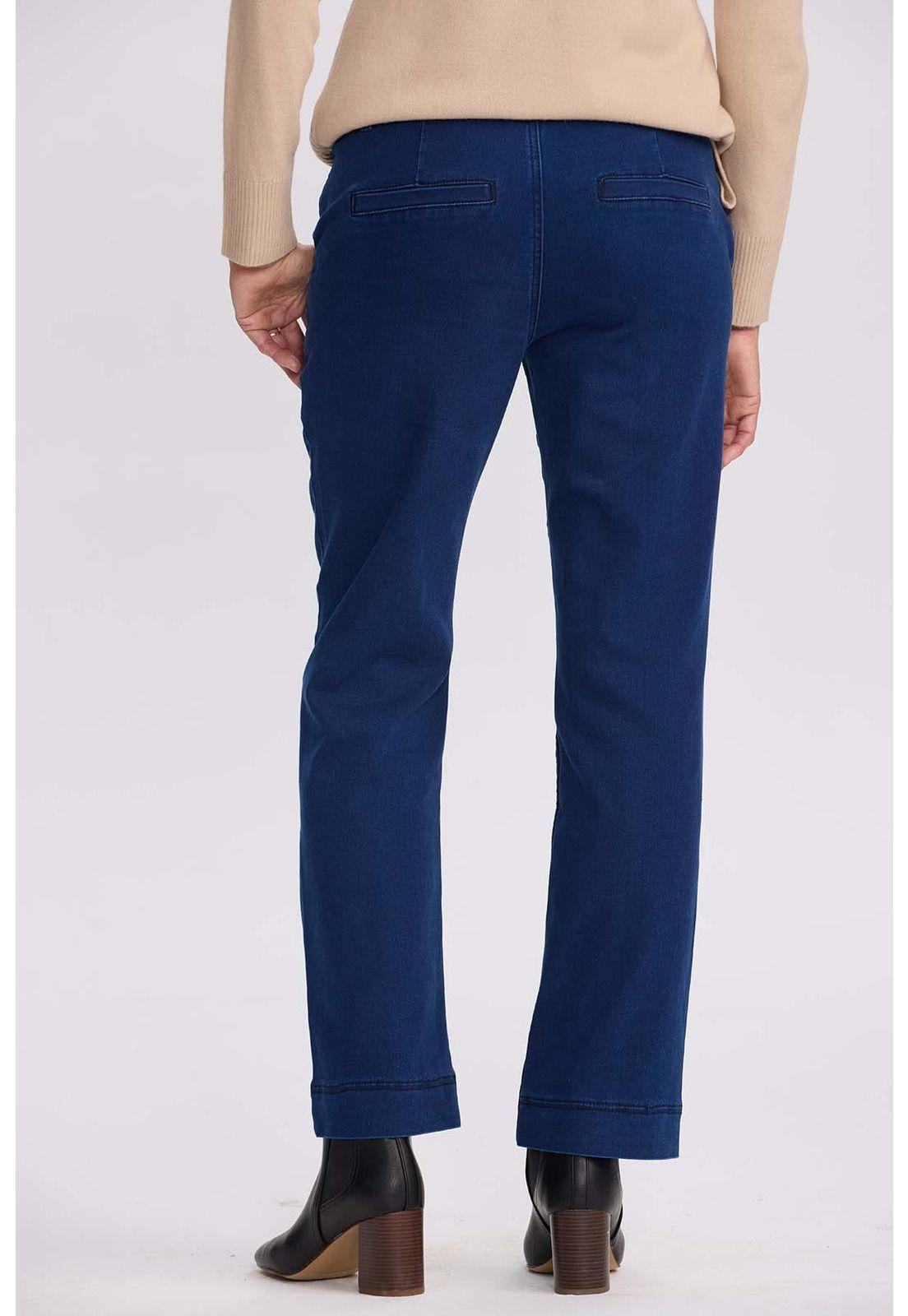 Jeans Mujer Calce Recto Tiro Alto Azul-2