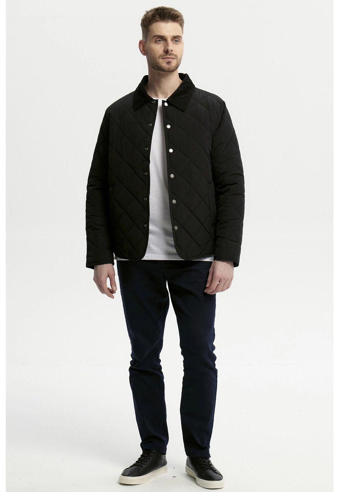 Parka Hombre Cuello Camisero Negro-3