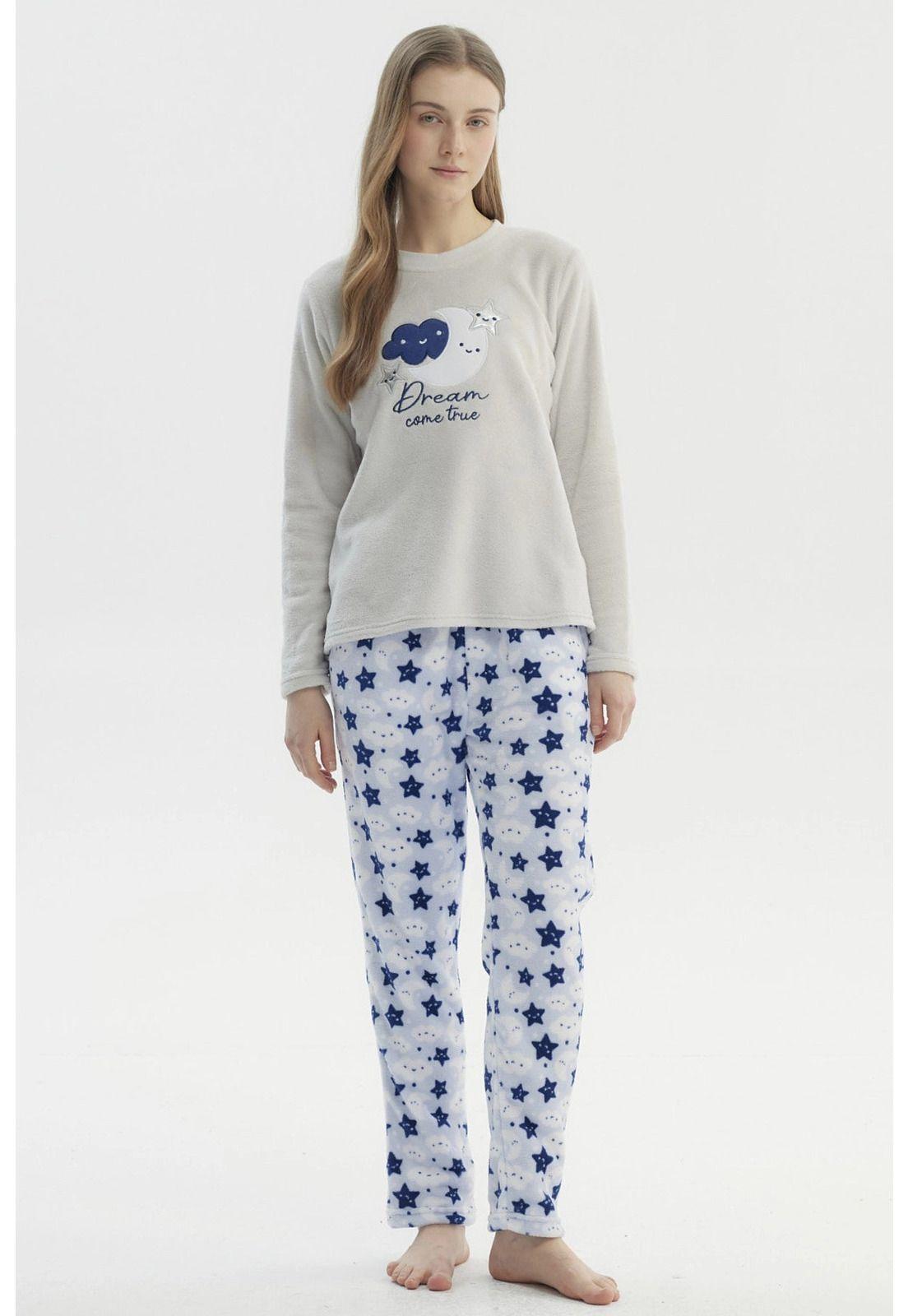 Pijama Mujer Pijama Polera Y Pantalón Gris - lV-0