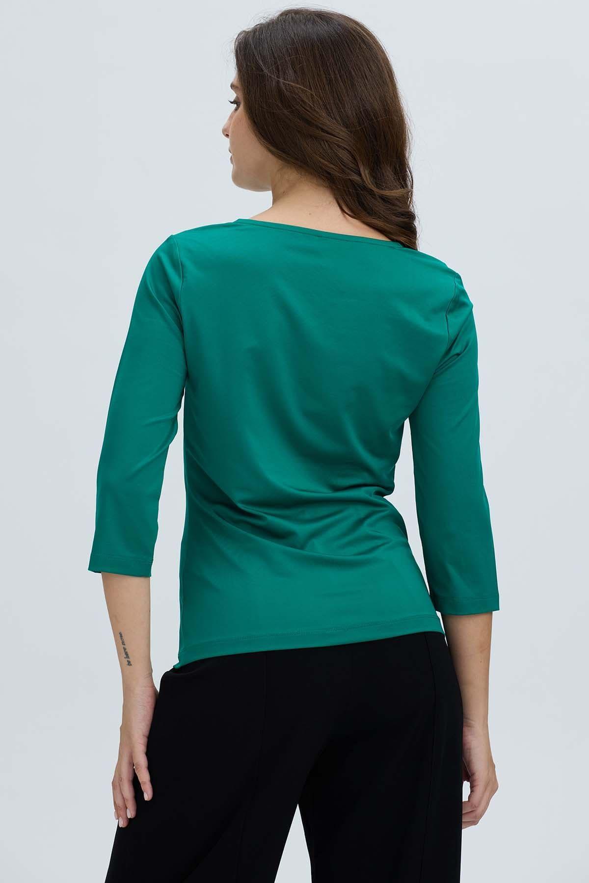 Polera Mujer Detalle Hombro Verde-2
