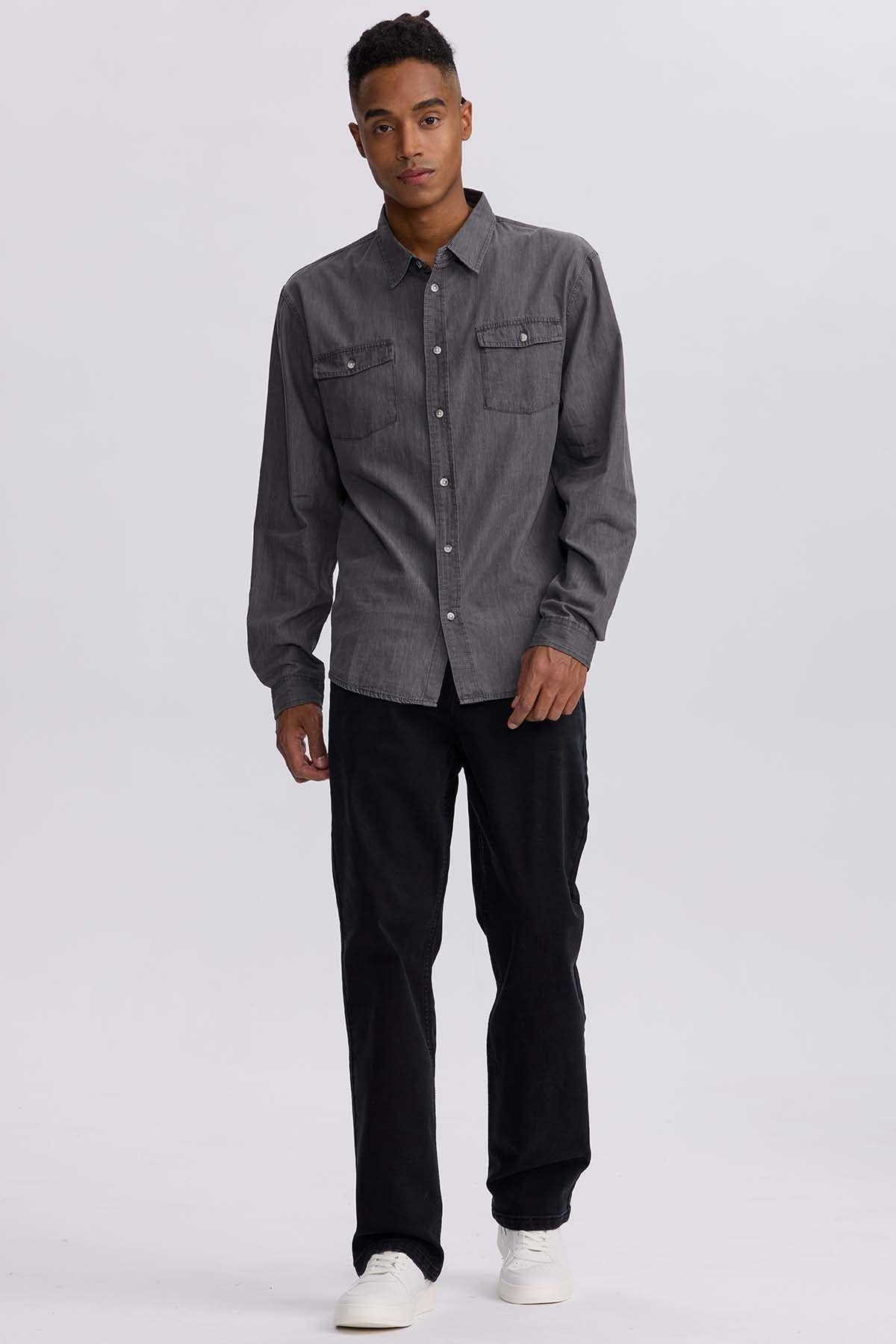 Jeans Hombre Straight 605 Negro-3