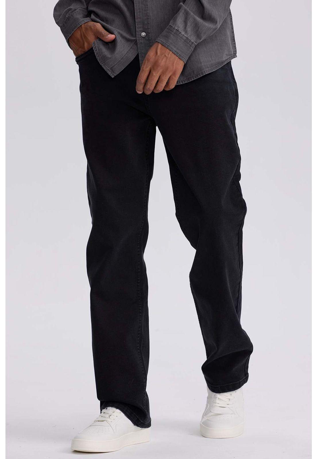 Jeans Hombre Straight 605 Negro-0