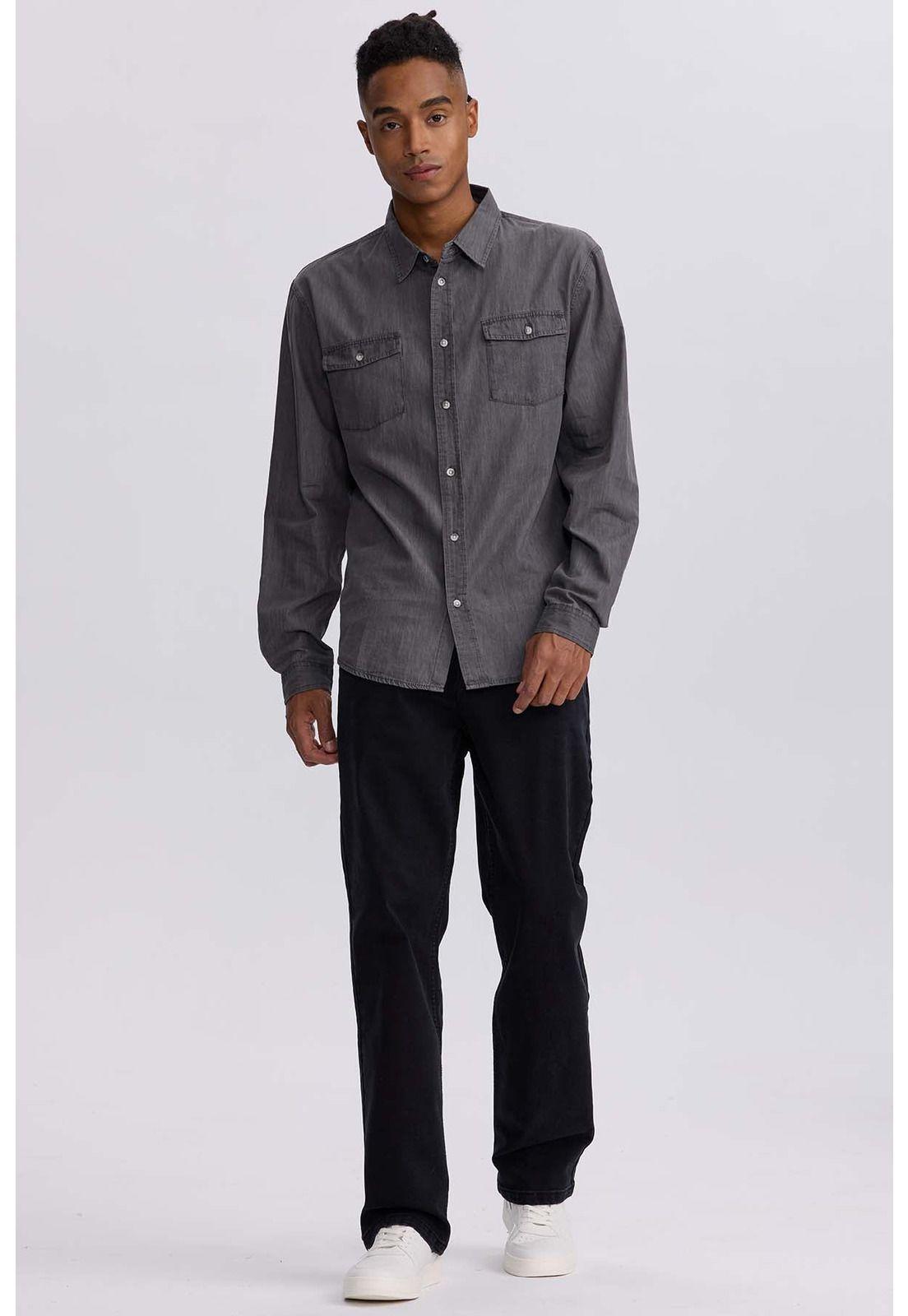 Jeans Hombre Straight 605 Negro-3