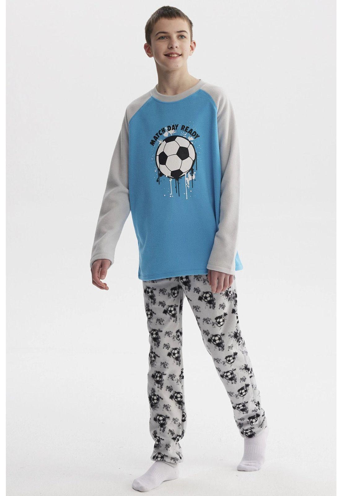 Pijama Niño Polera Y Pantalón Gris-3