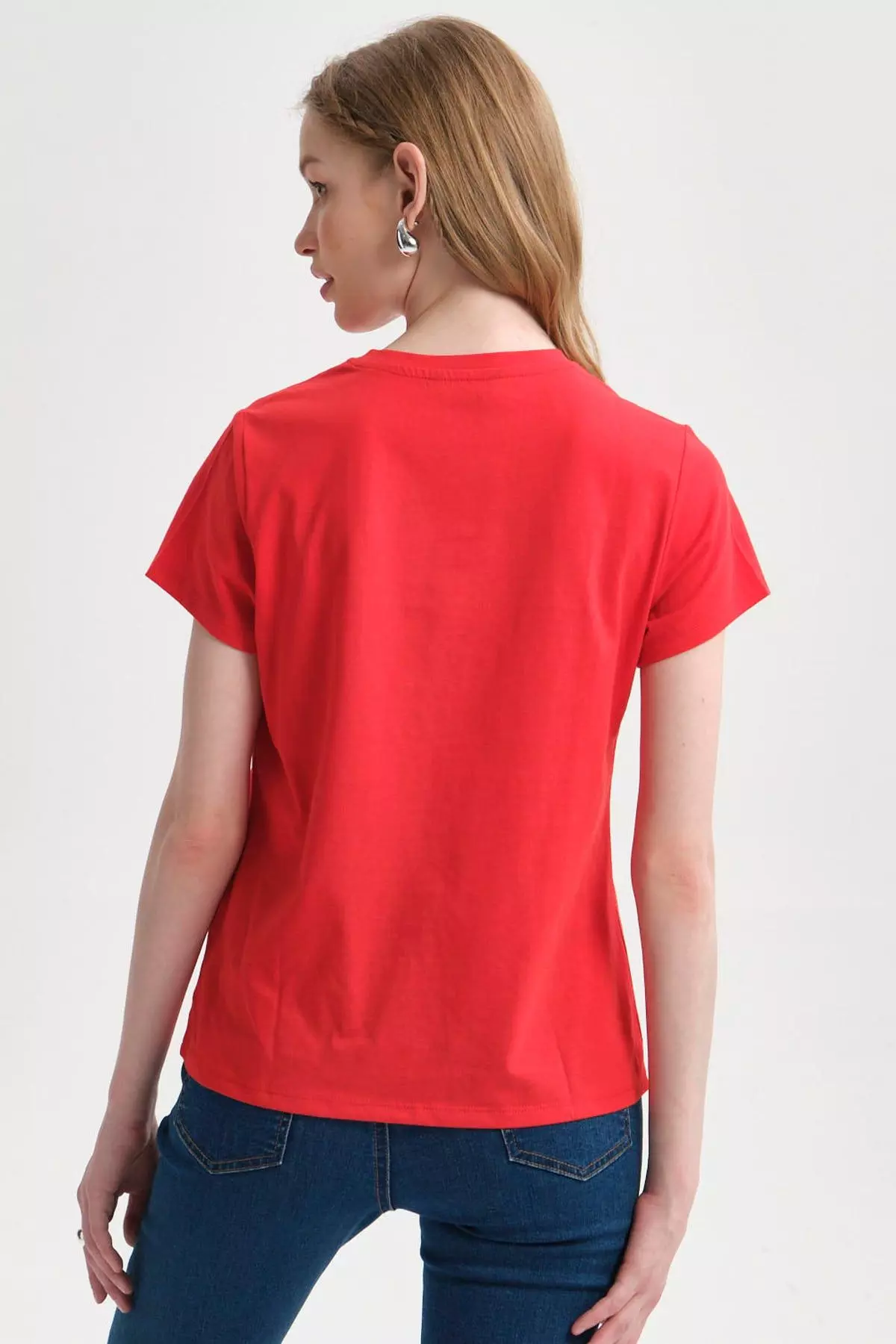 Polera Mujer Básica Print Rojo II-2