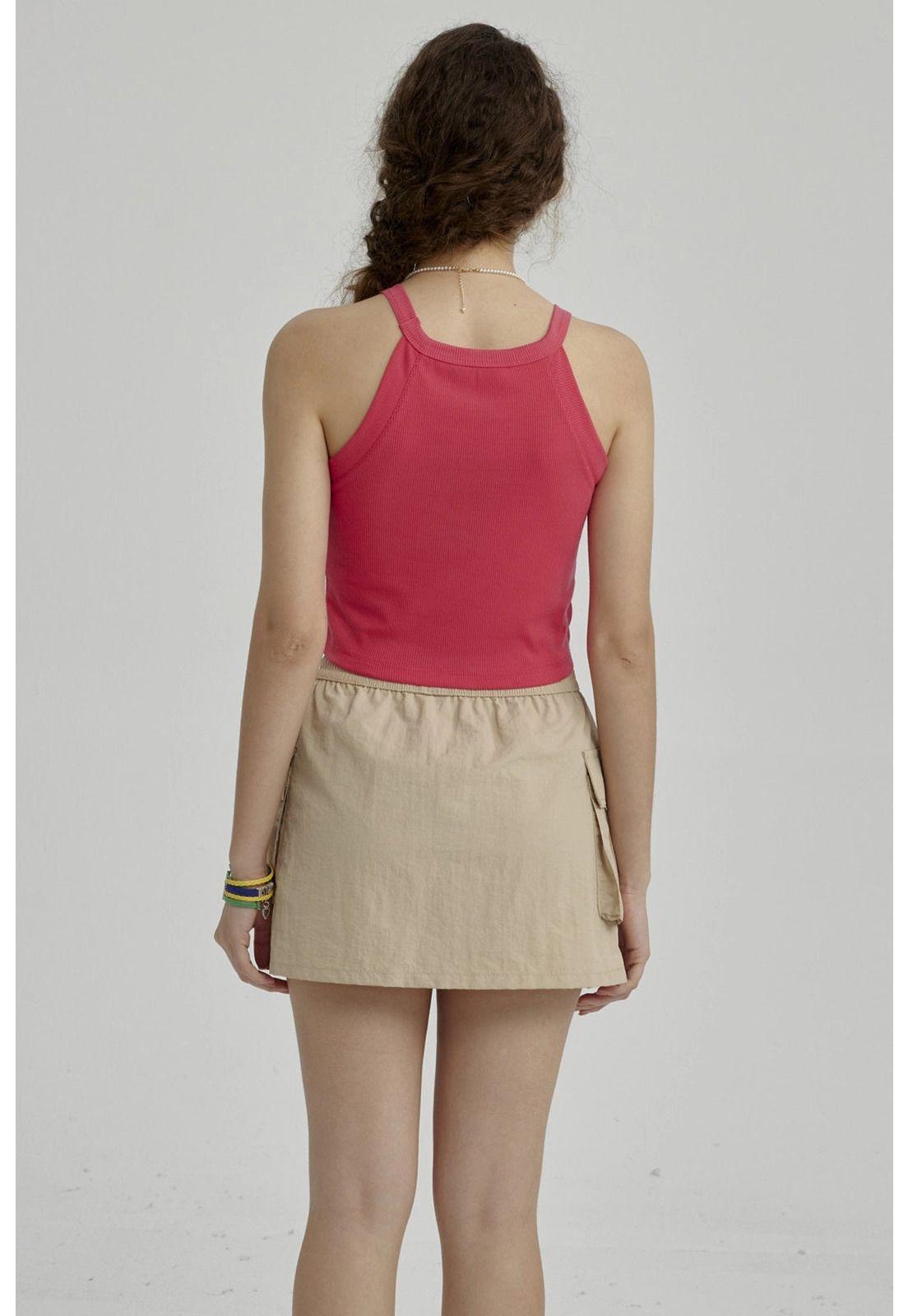 Peto Niña Rib Cuello Halter Fucsia-2