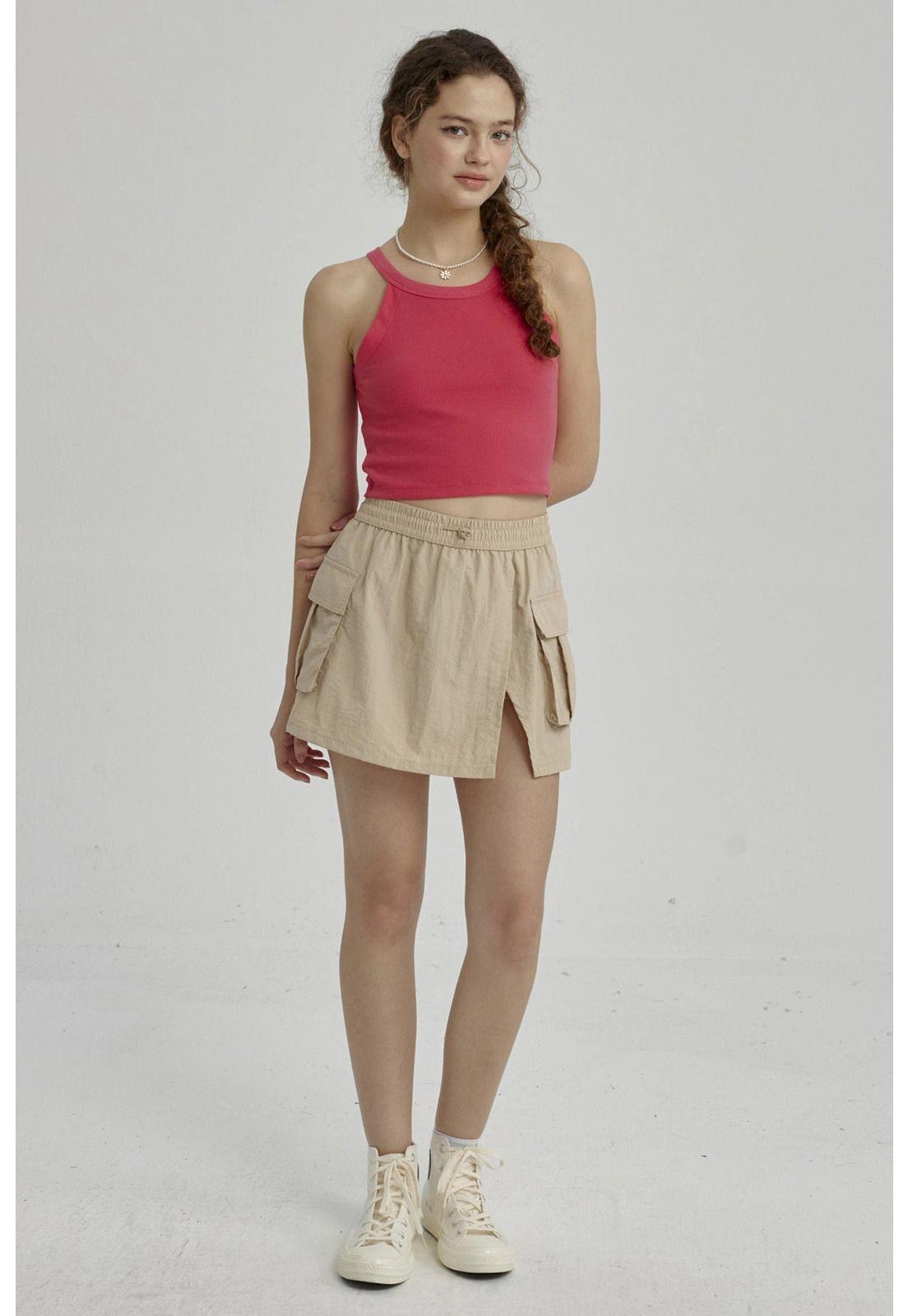 Peto Niña Rib Cuello Halter Fucsia-7