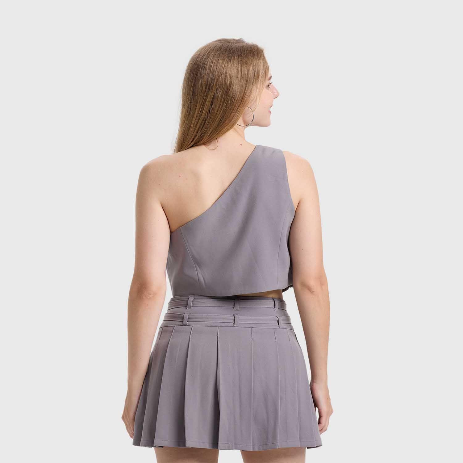 Blusa Mujer Gillette Asimétrico Gris Fashions Park-2