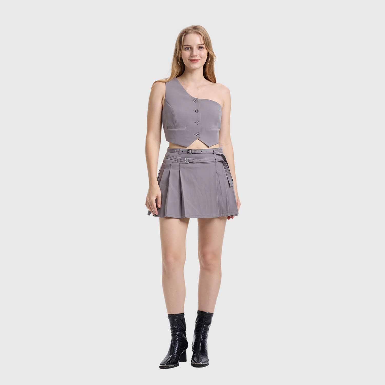 Blusa Mujer Gillette Asimétrico Gris Fashions Park-3