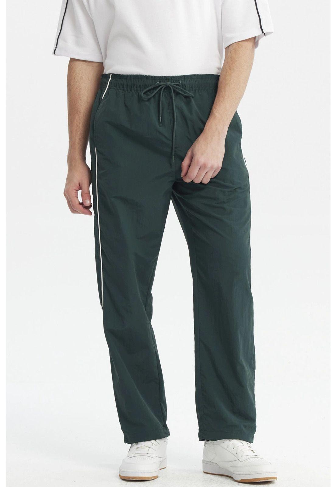 Pantalón Buzo Hombre Calce Recto Verde Militar - ll-0