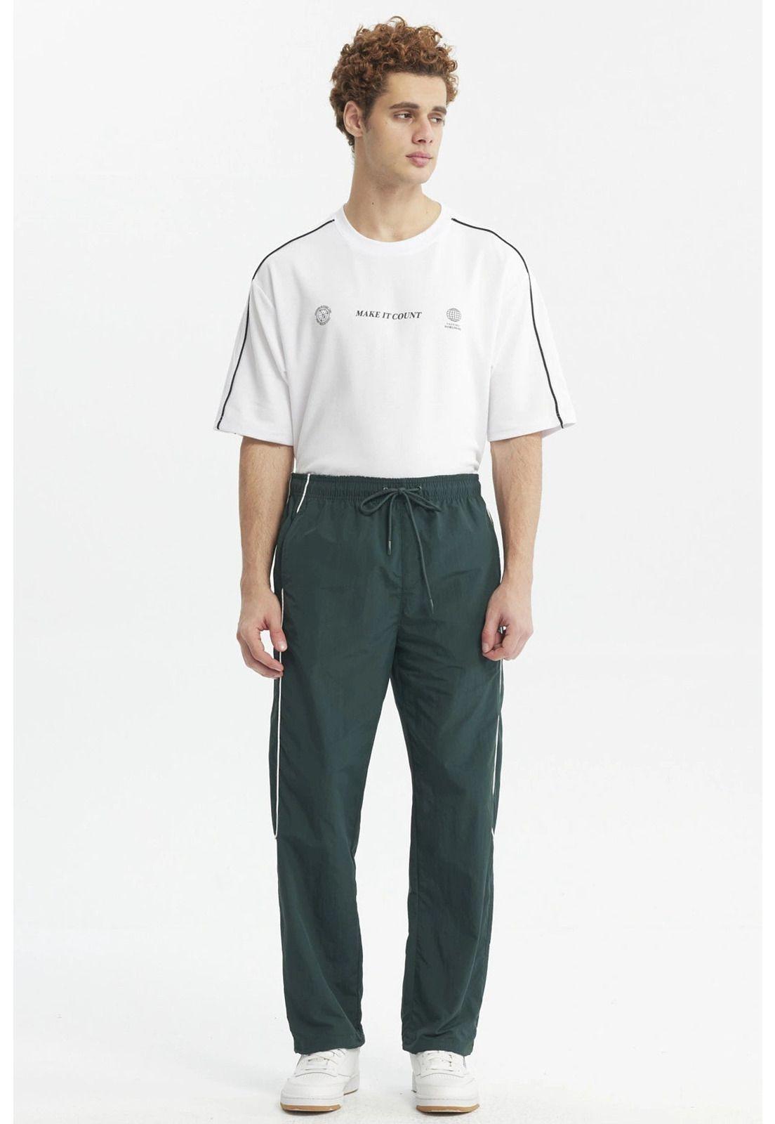 Pantalón Buzo Hombre Calce Recto Verde Militar - ll-3