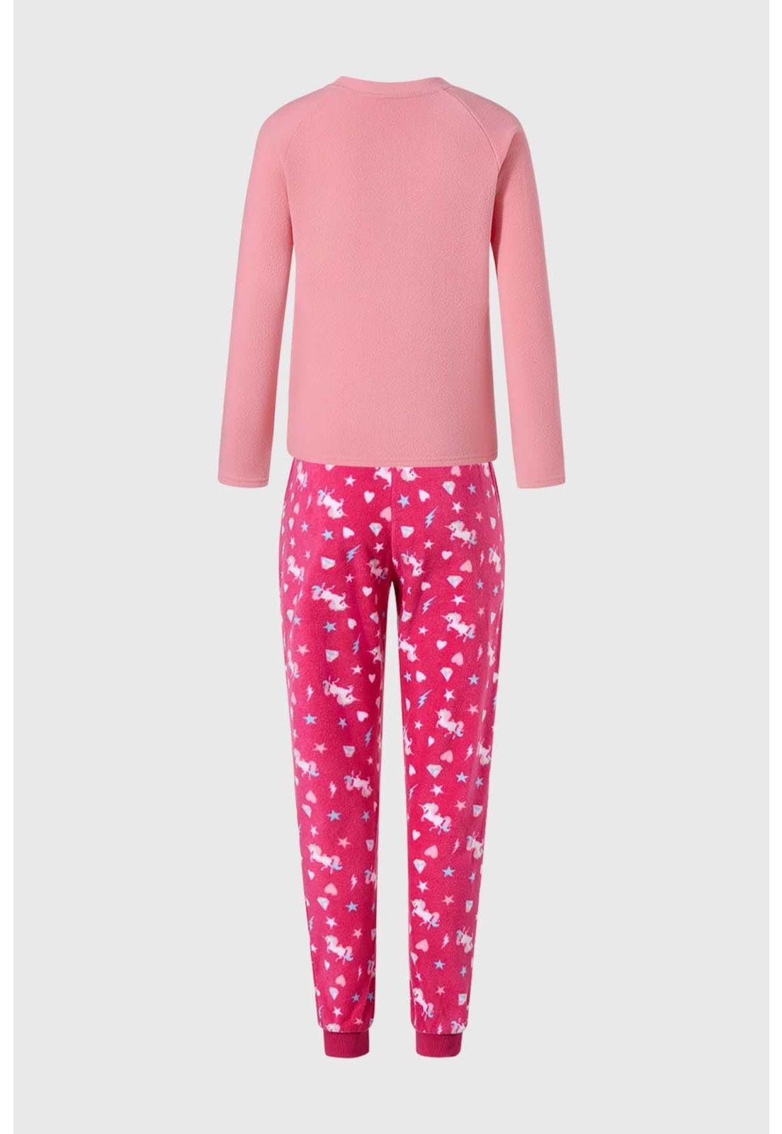 Pijama Niña Polar Rosado-1