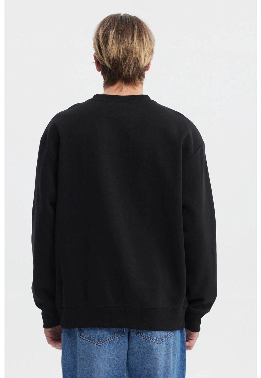 Polerón Hombre Oversize Cuello Redondo Negro-2