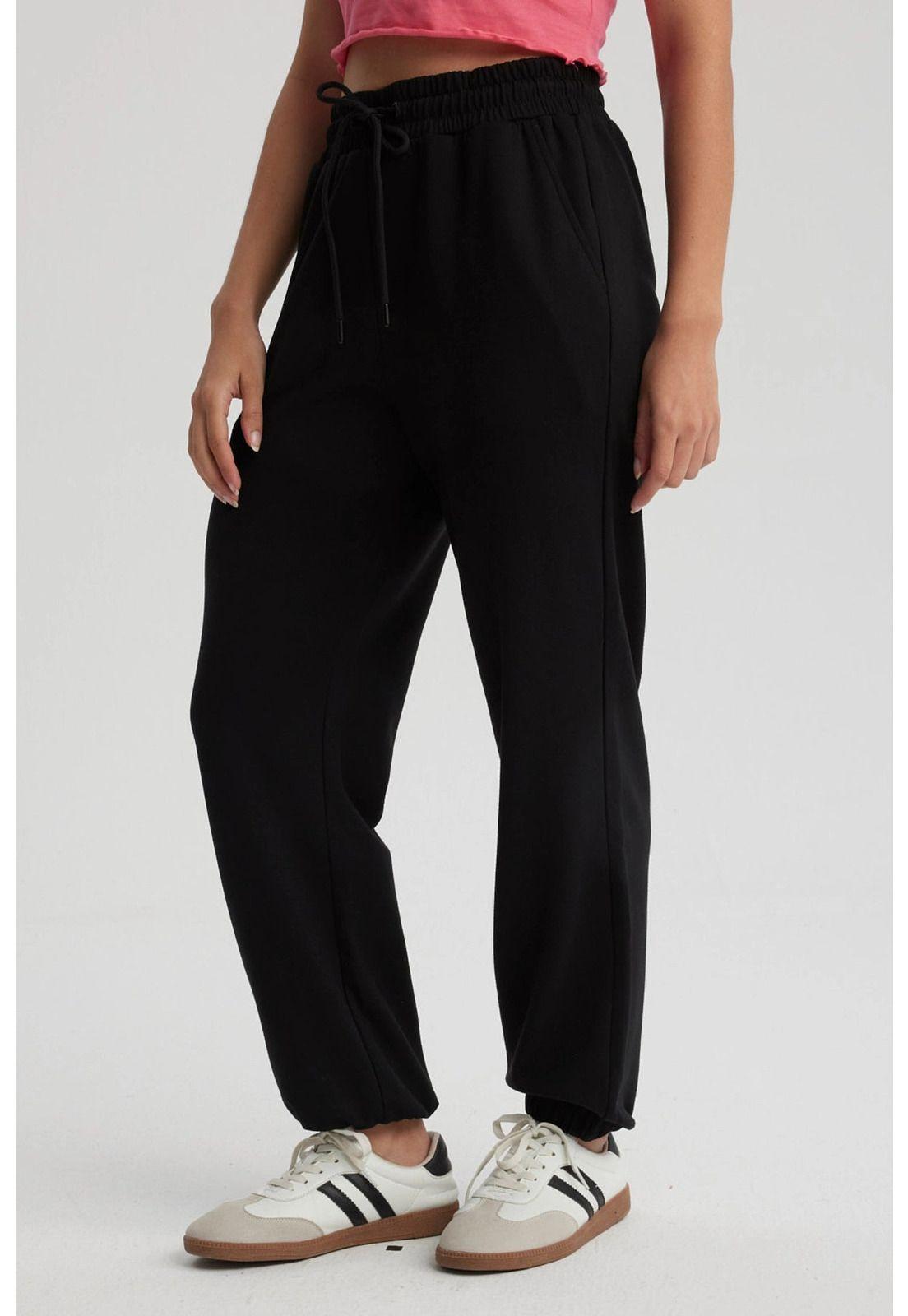 Pantalón Buzo Mujer Jogger Negro- ll-1