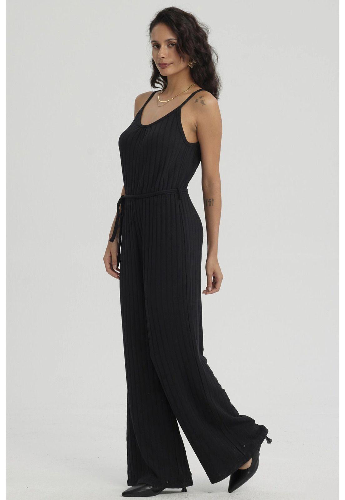 Enteritos Mujer Largo Textura Negro-1