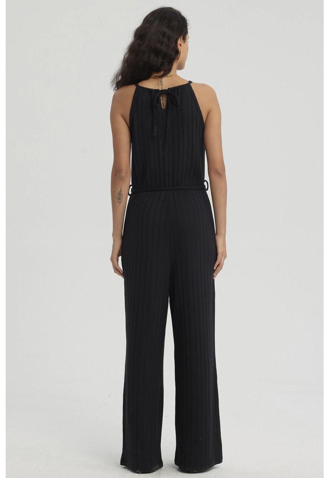 Enteritos Mujer Largo Textura Negro-2