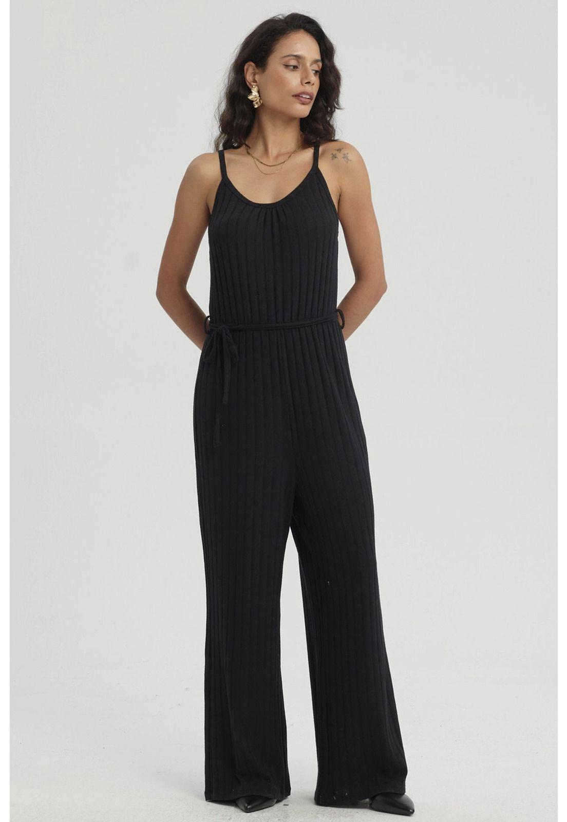 Enteritos Mujer Largo Textura Negro-4