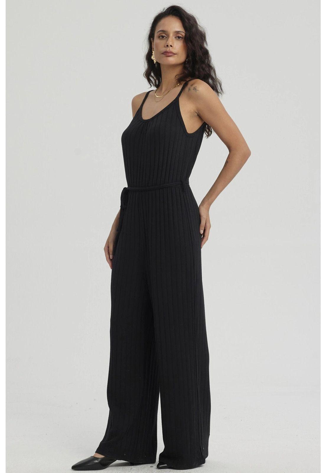 Enteritos Mujer Largo Textura Negro-7