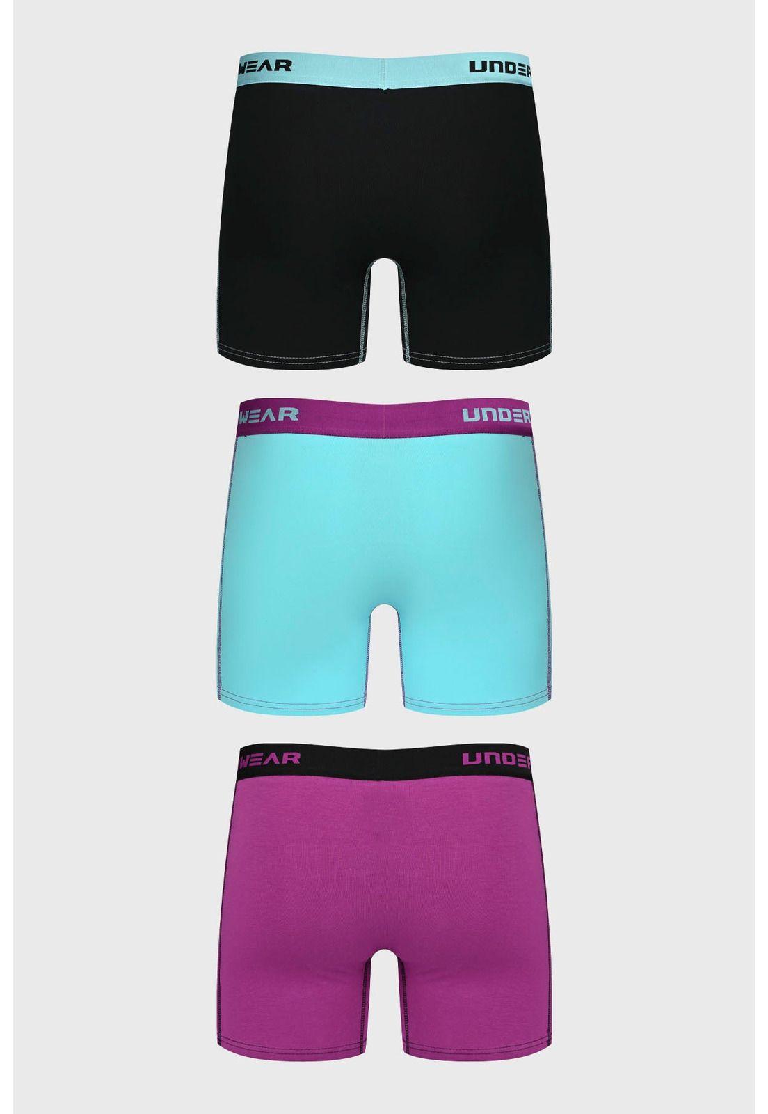 Bóxer Hombre Tripack Largo Violeta-1