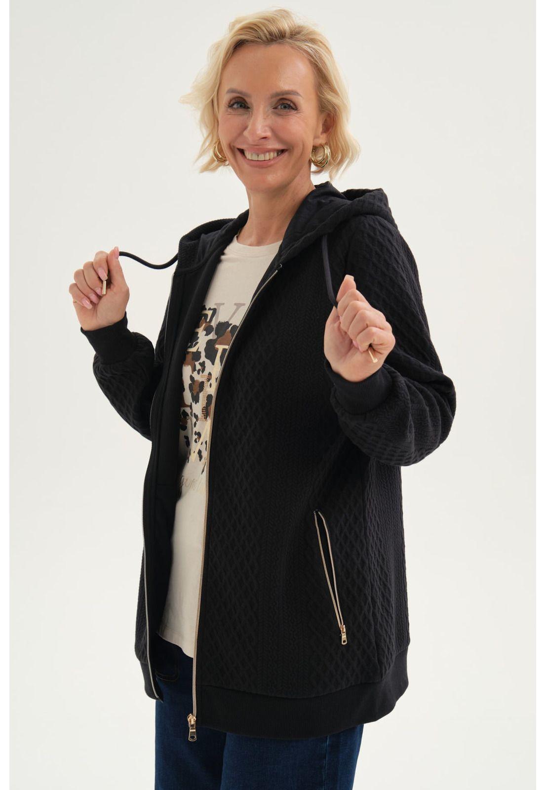 Polerón Mujer Con Cierre Negro-1