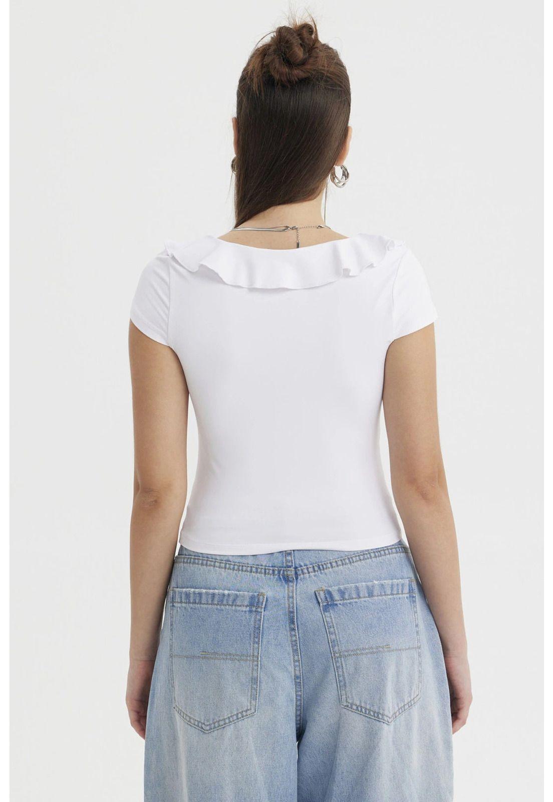 Polera Mujer Con Vuelos Blanco-2