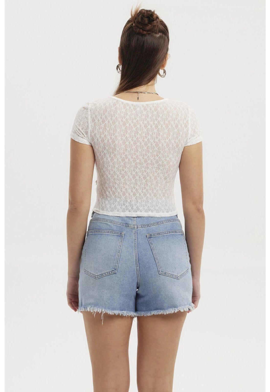 Polera Mujer Fruncido Elástico Blanco-2