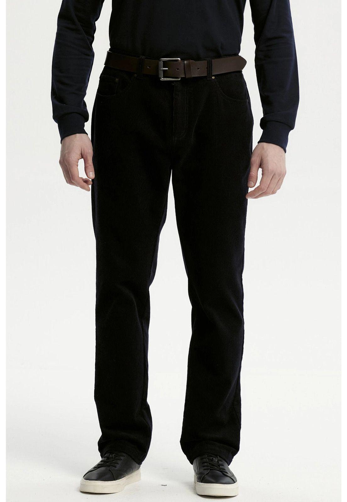 Pantalón Hombre Cotelé Azul Marino-0