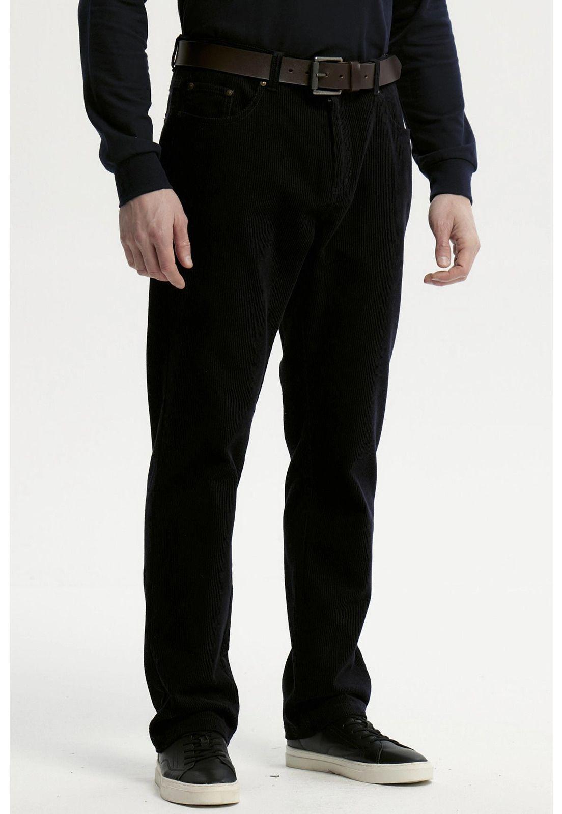 Pantalón Hombre Cotelé Azul Marino-1