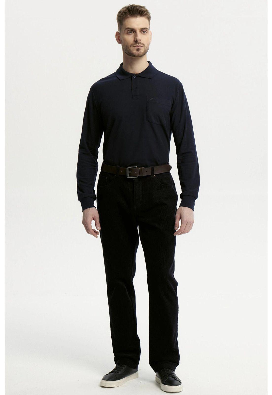 Pantalón Hombre Cotelé Azul Marino-3