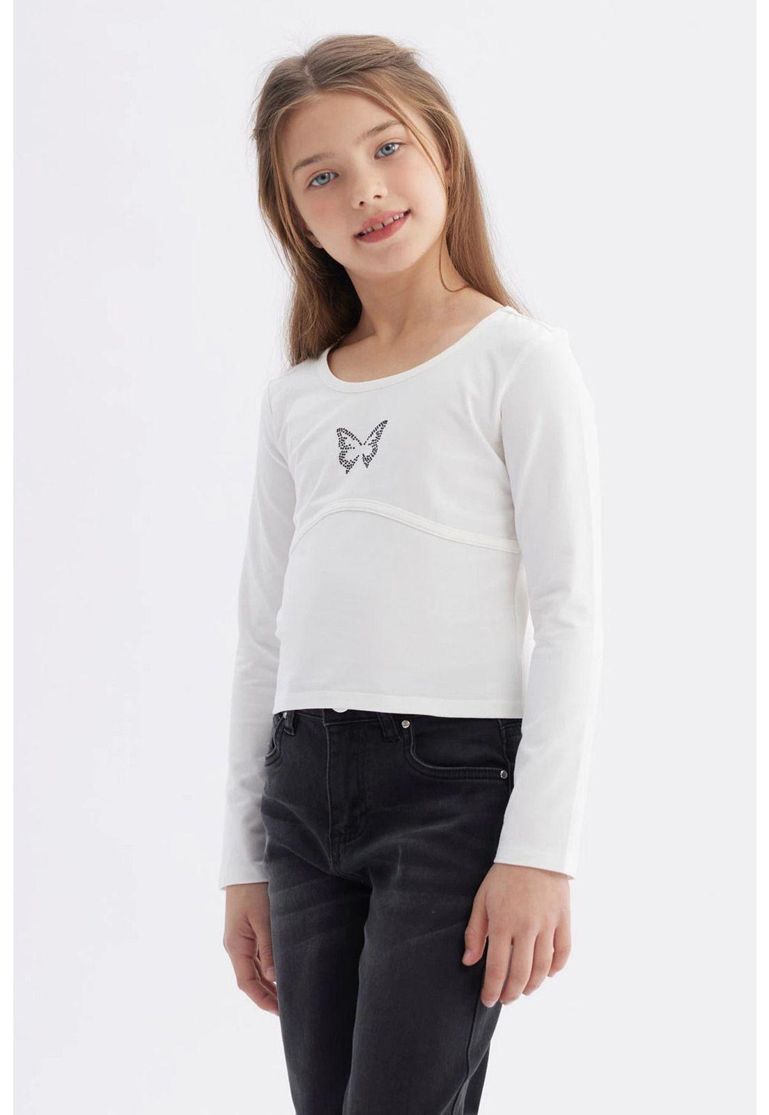 Polera Niña Teen Print Crudo-1