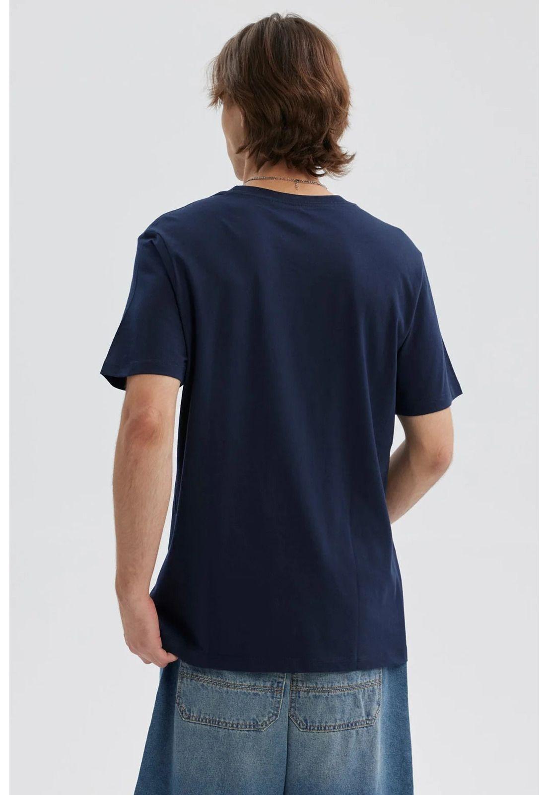 Polera Hombre Print Posicional Azul Oscuro-2