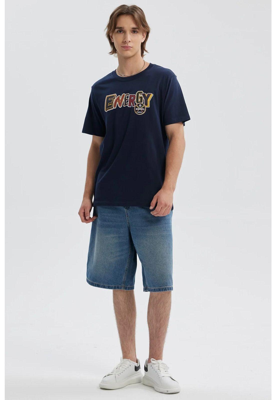 Polera Hombre Print Posicional Azul Oscuro-3