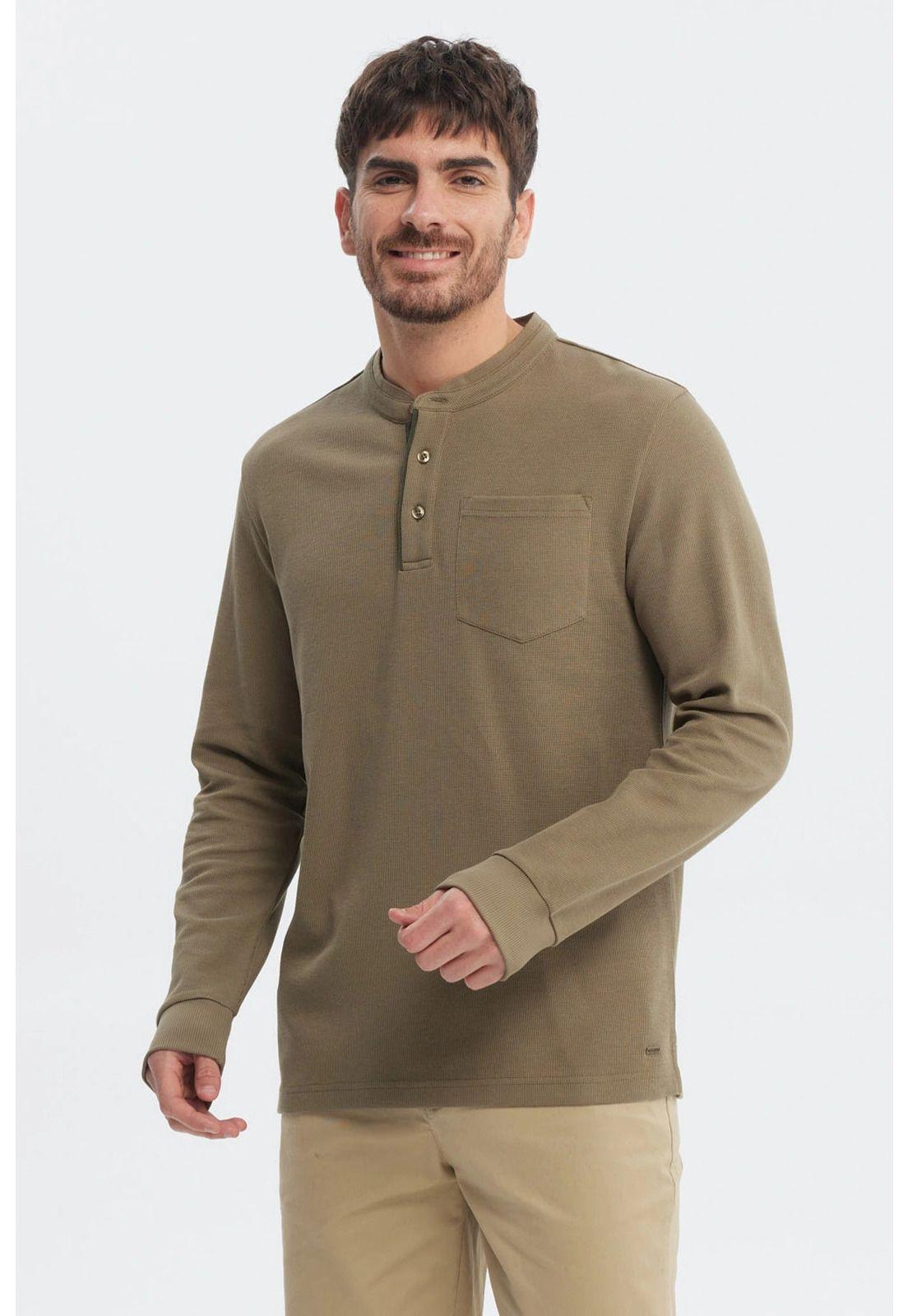 Polera Hombre Slim Verde Oliva-1