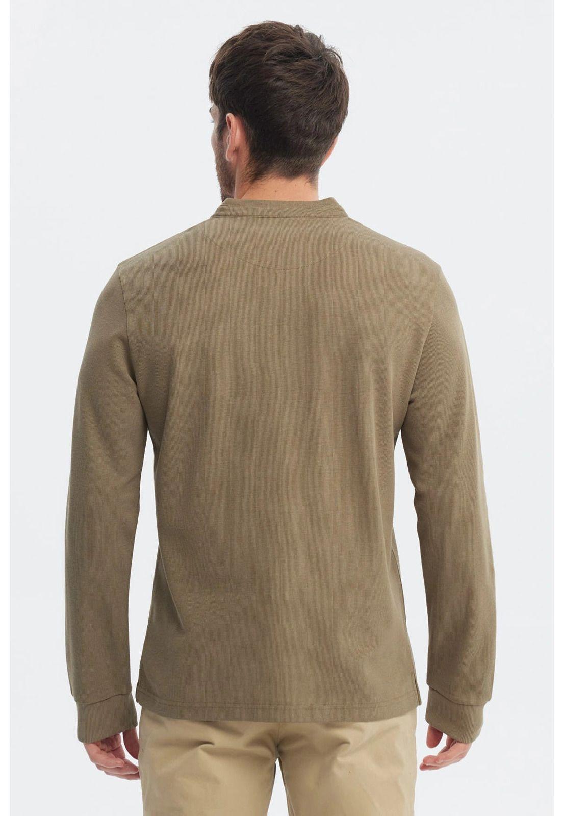 Polera Hombre Slim Verde Oliva-2