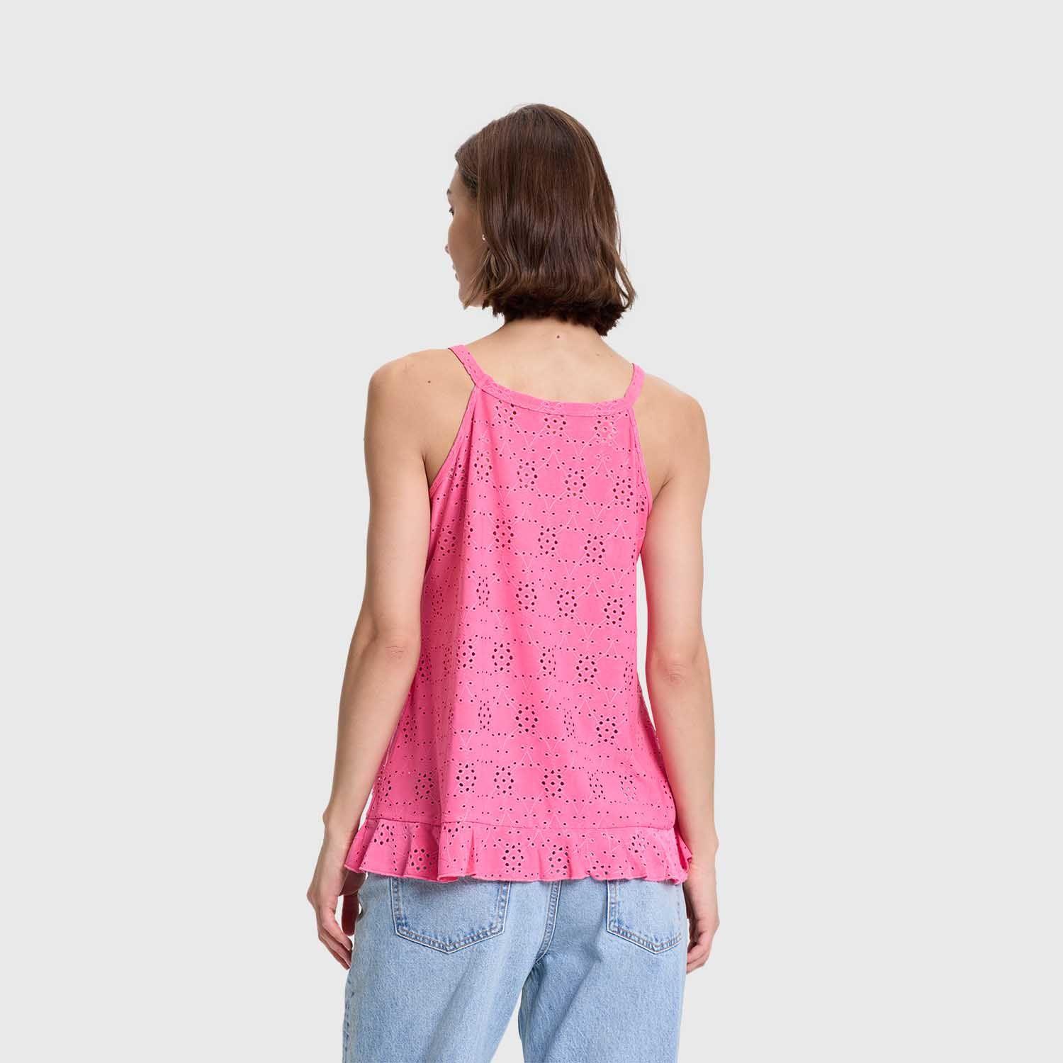 Polera Mujer Halter Broderie Rosado Fashions Park-2
