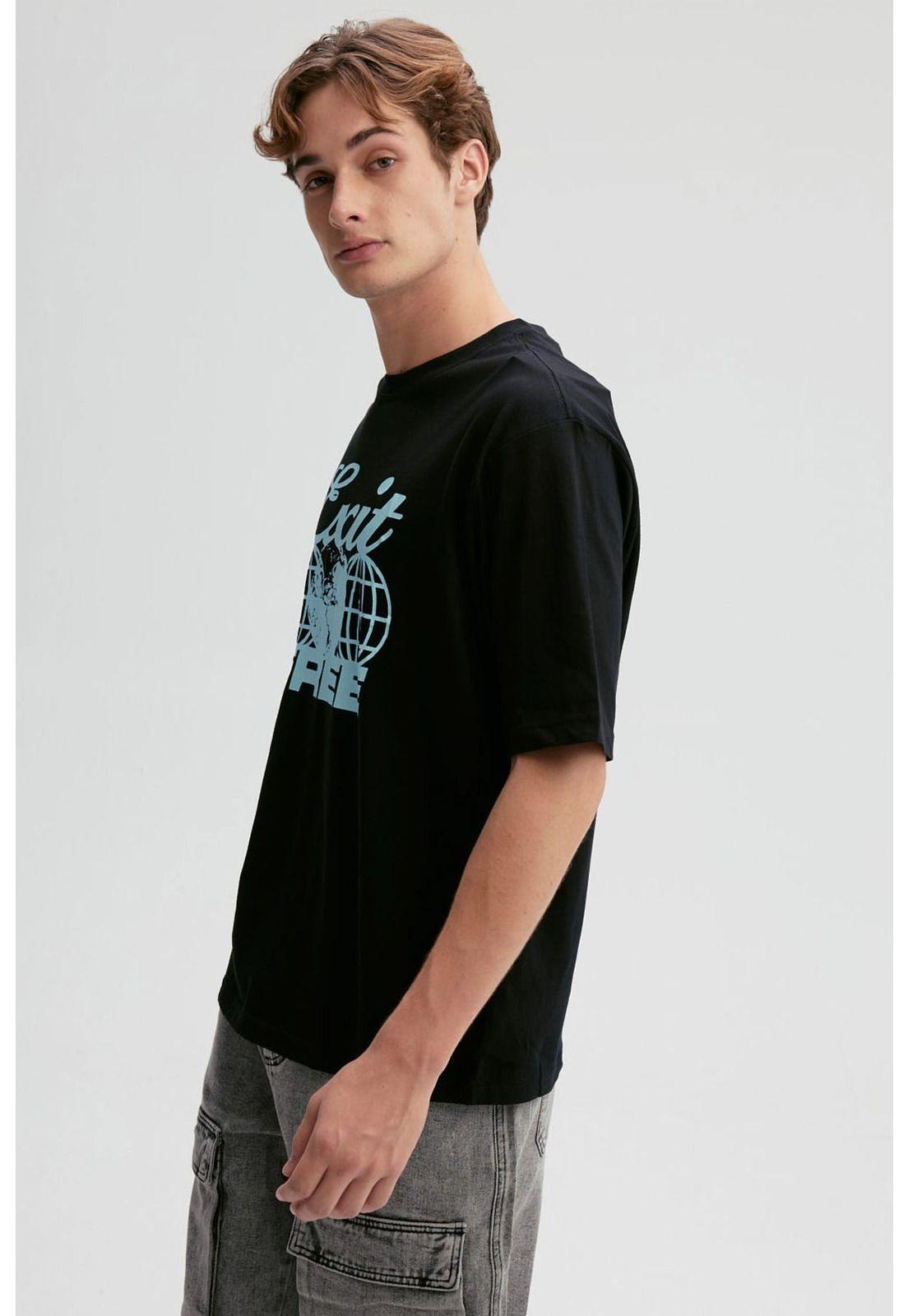 Polera Hombre Print Central Negro - lll-2