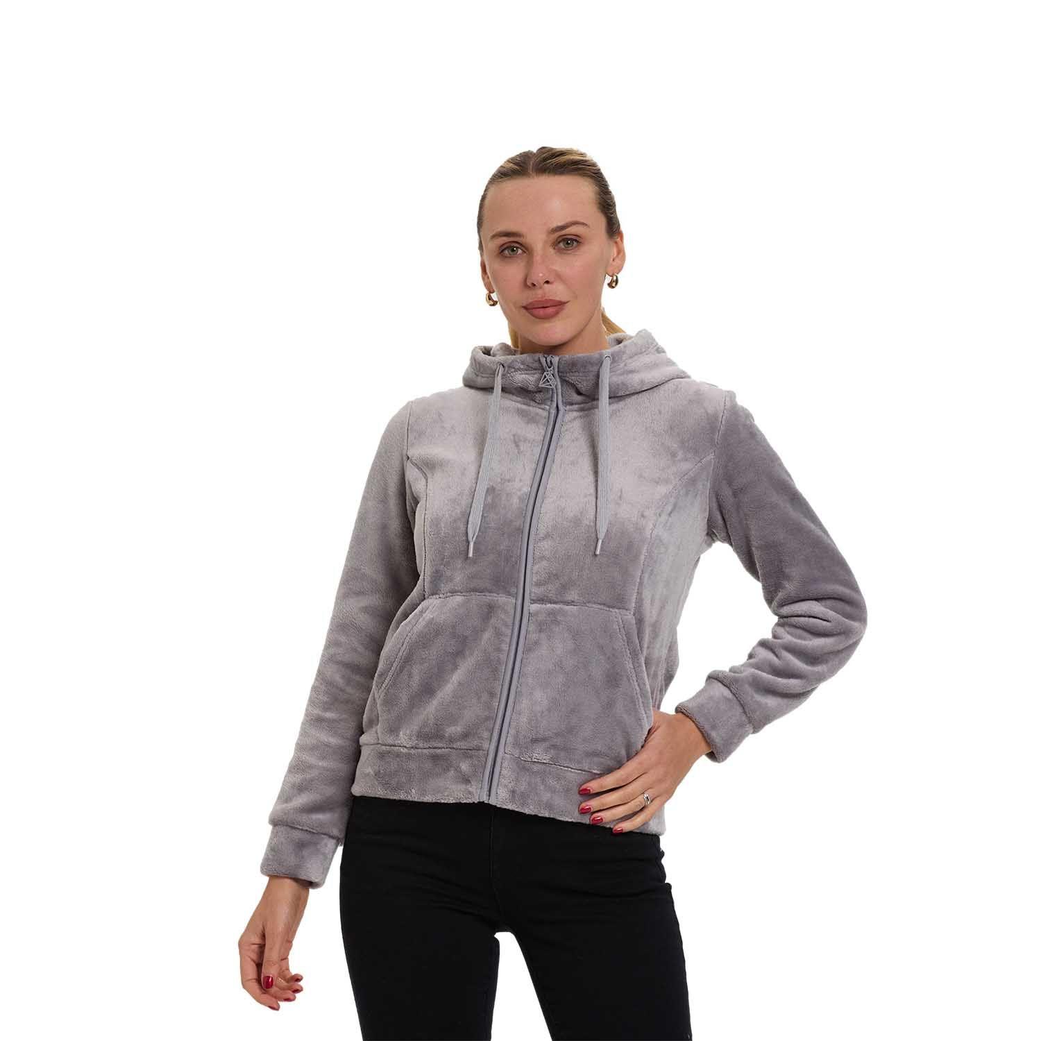 Polar Mujer Full Zipper Entallado Gris Fashion's Park-0
