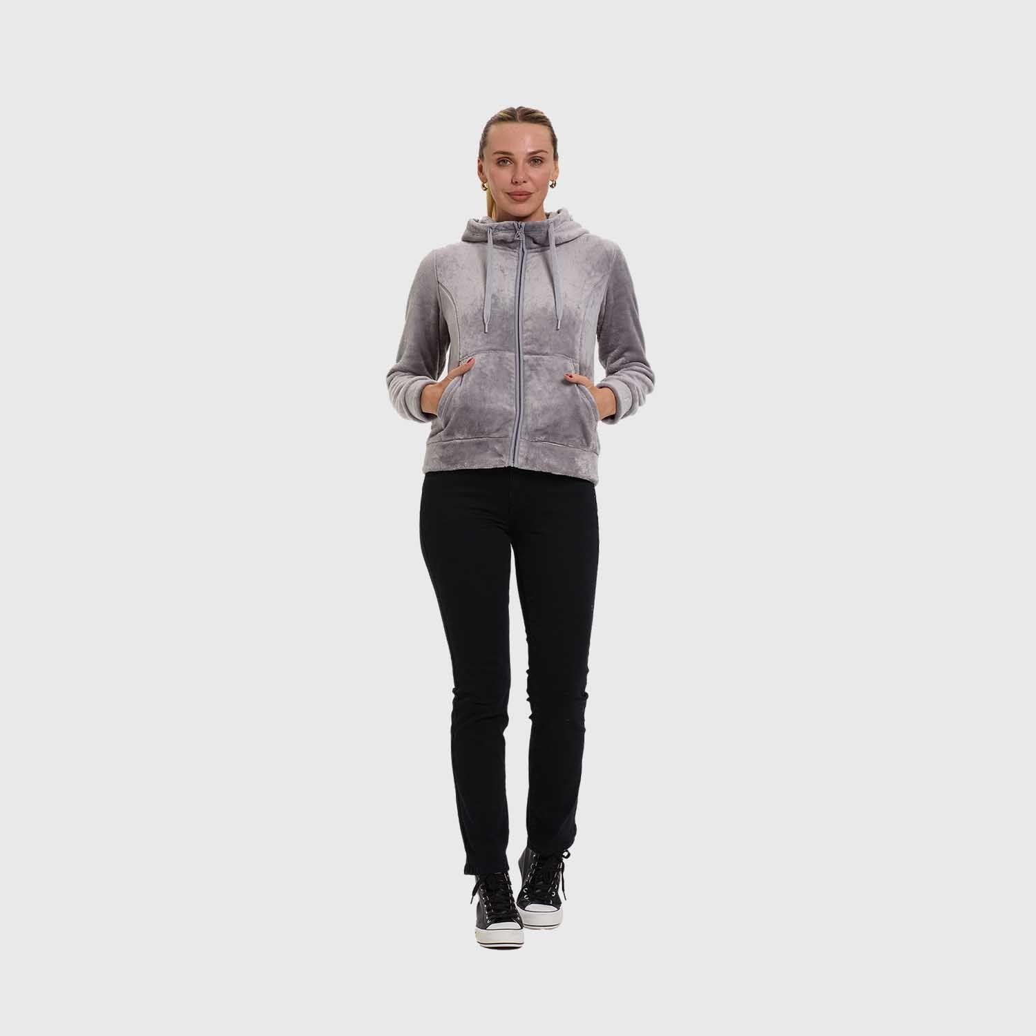 Polar Mujer Full Zipper Entallado Gris Fashion's Park-3