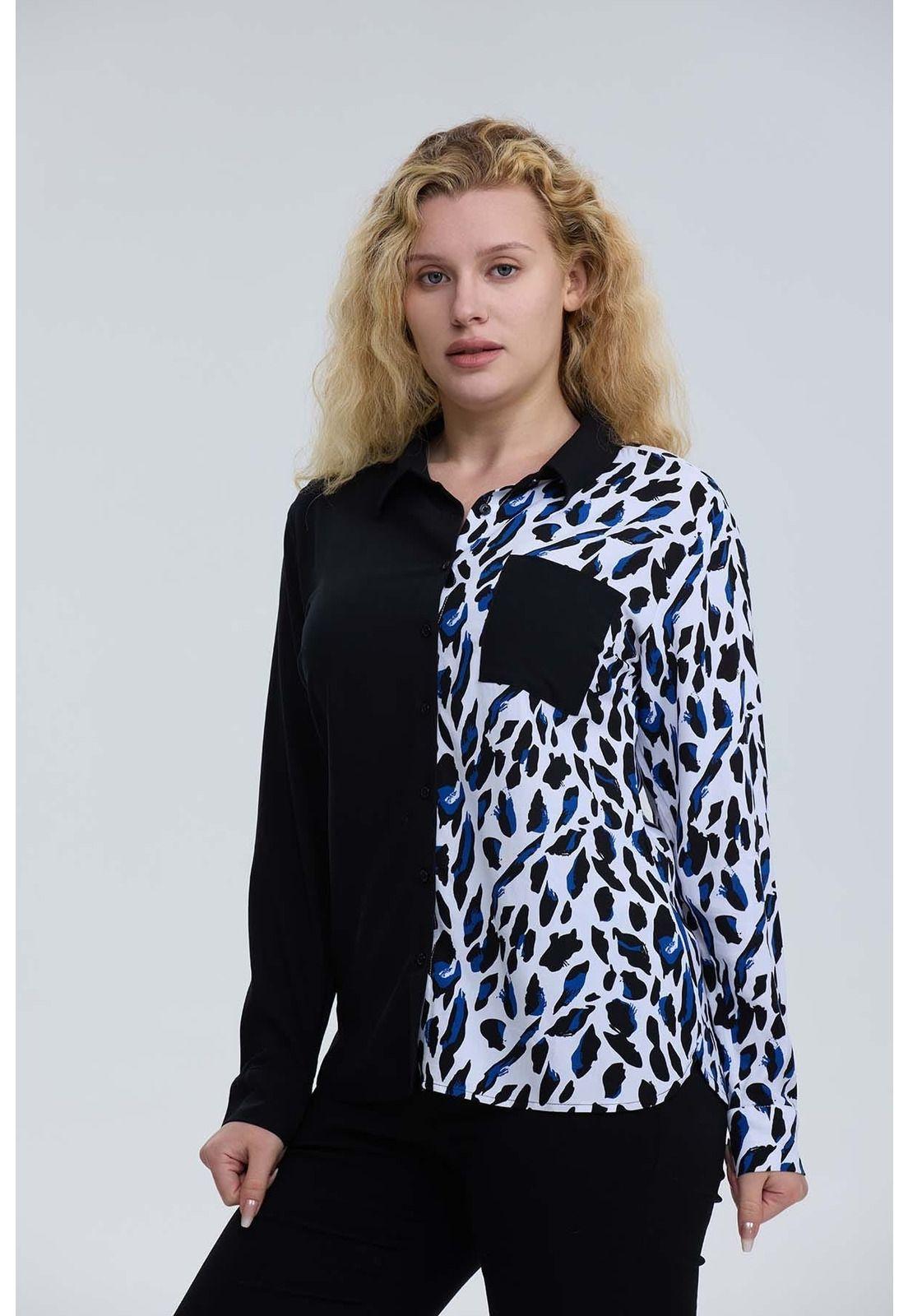 Blusa Mujer Abotónada Negro-1