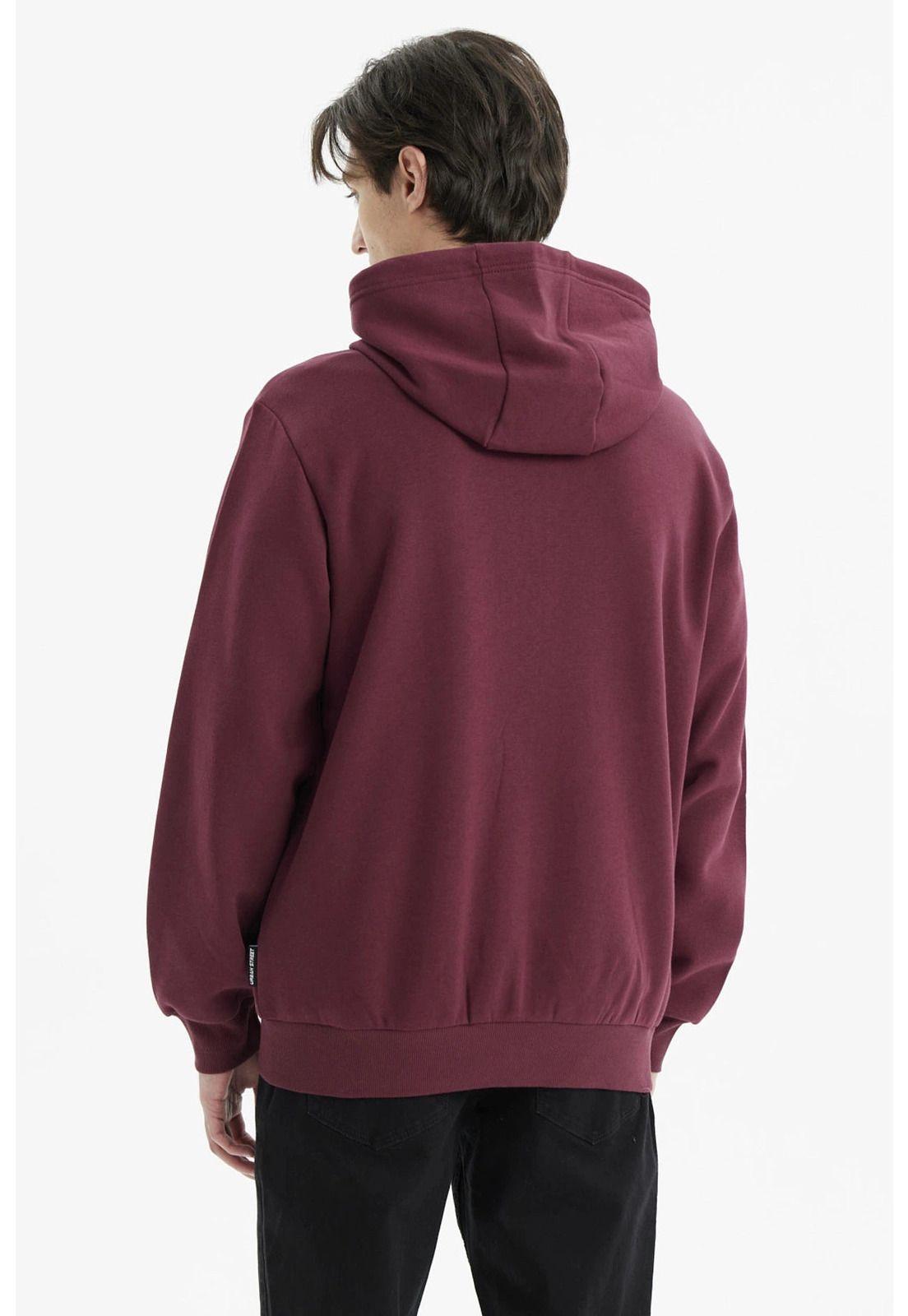 Polerón Hombre Full Zipper Basico Burdeo-2