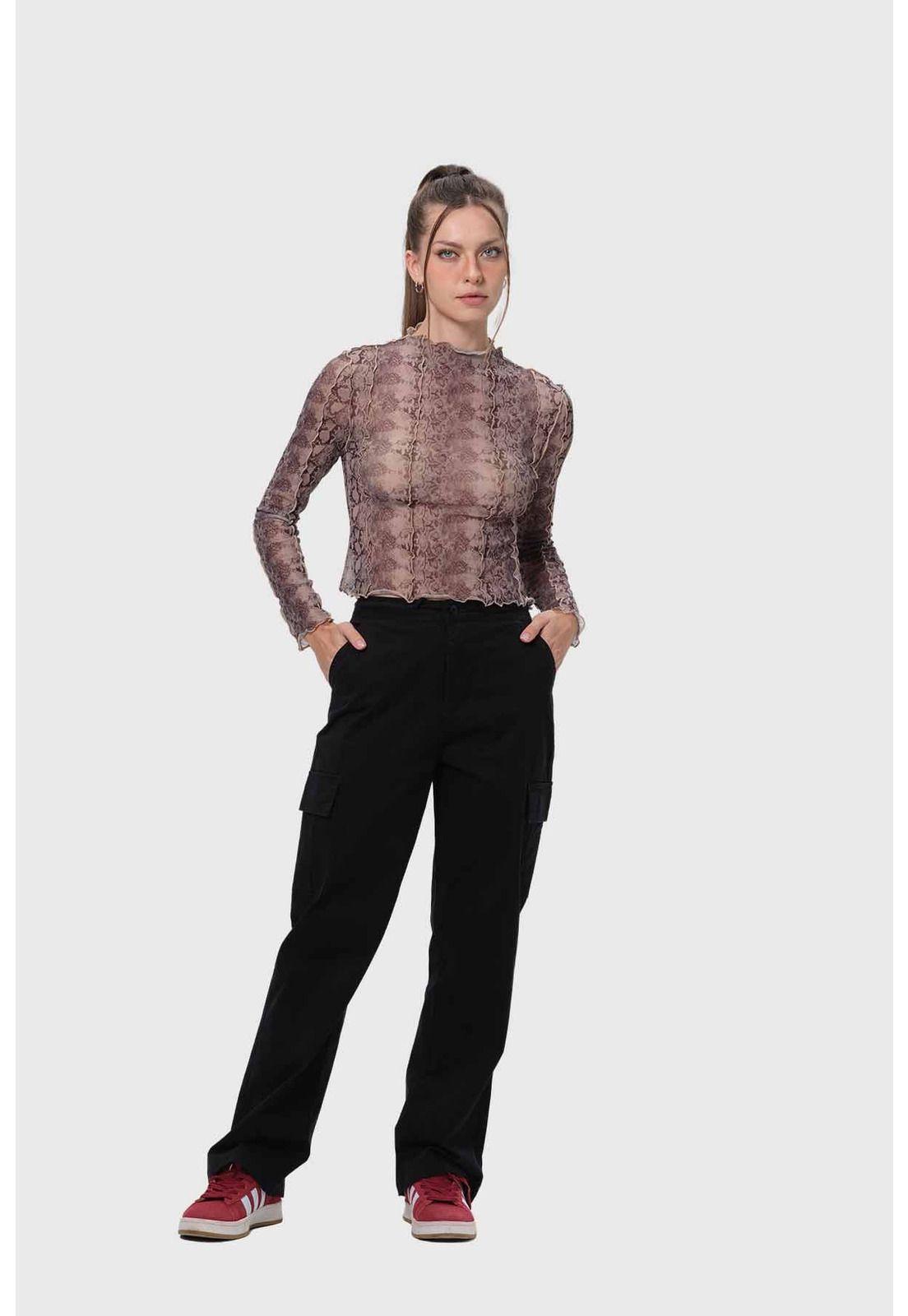 Polera Mujer Leopardo Rulé Café-3