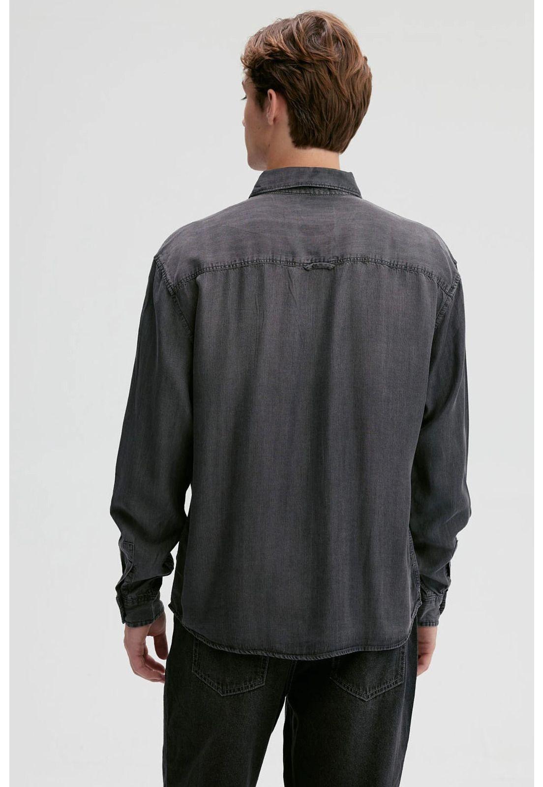 Camisa Hombre Lyocell Gris-2