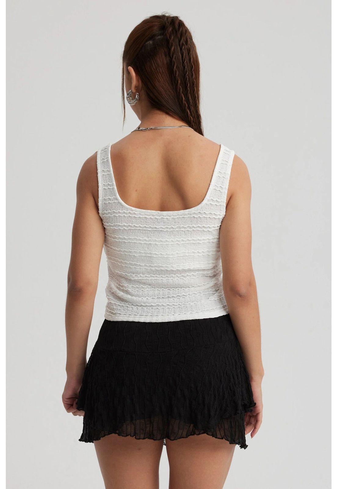 Polera Mujer Escote Cuadrado Blanco - lll-2