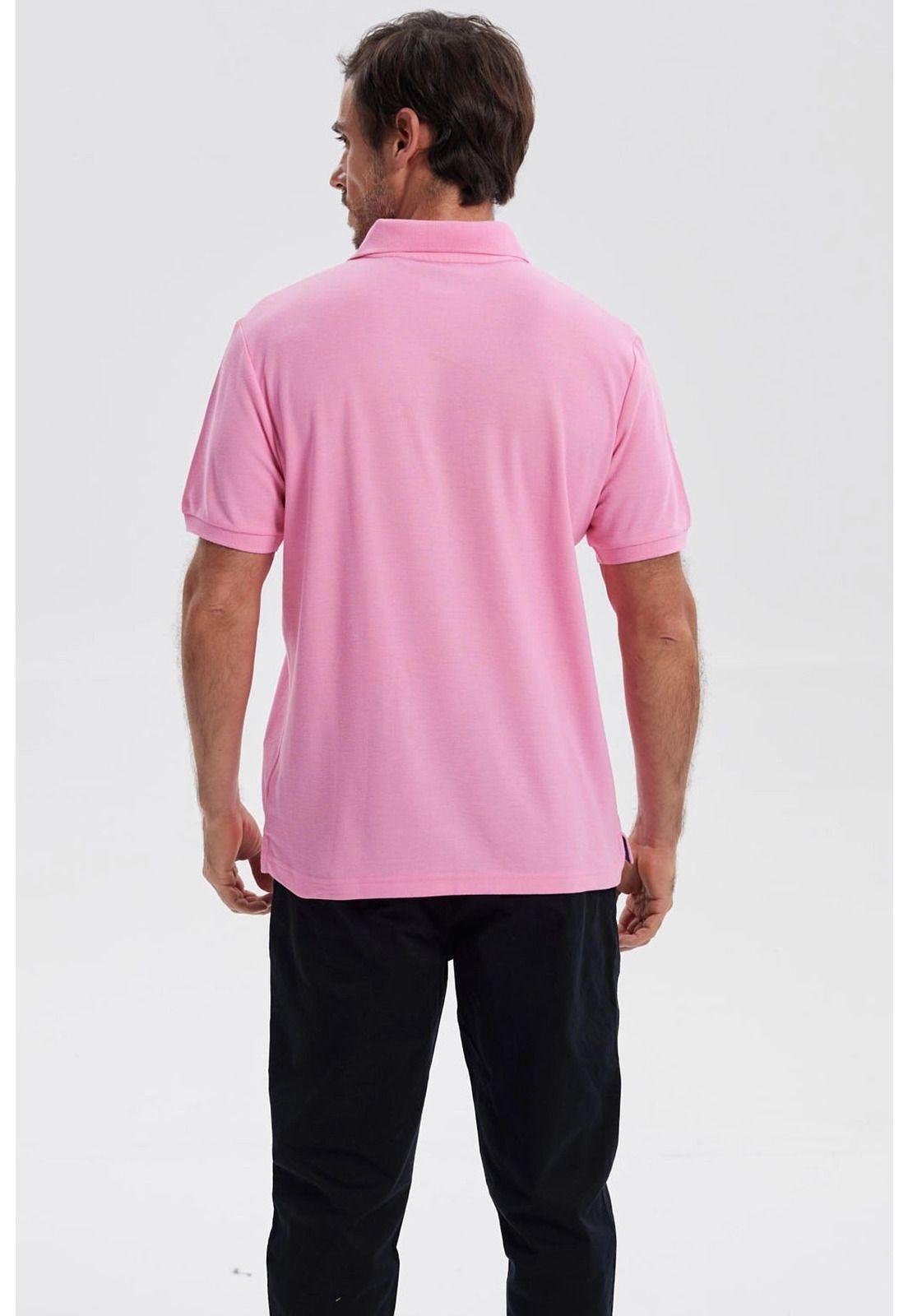 Polera Hombre Piqué Básica Lisa Rosado - V-2