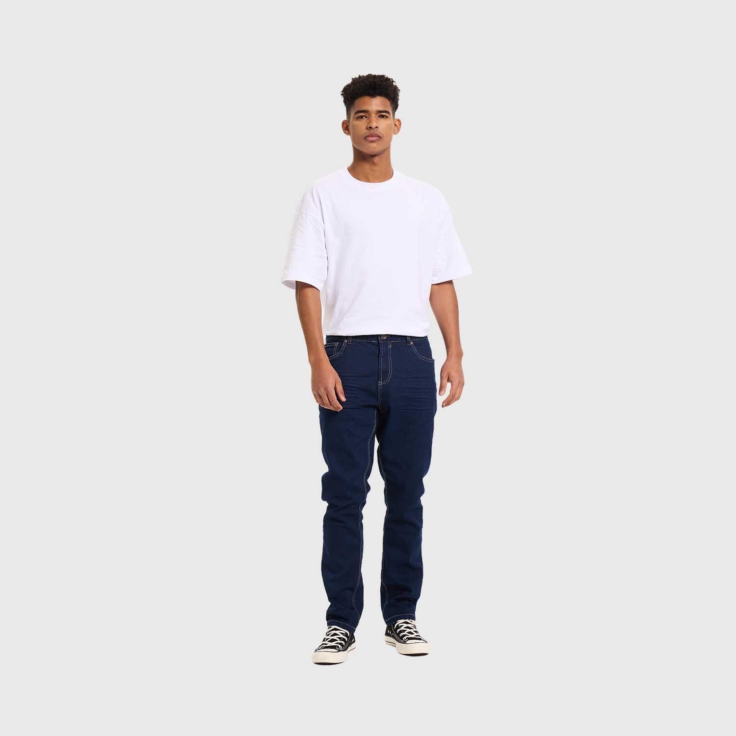 Jeans Hombre Slim Liso Azul Indigo Fashion's Park-3