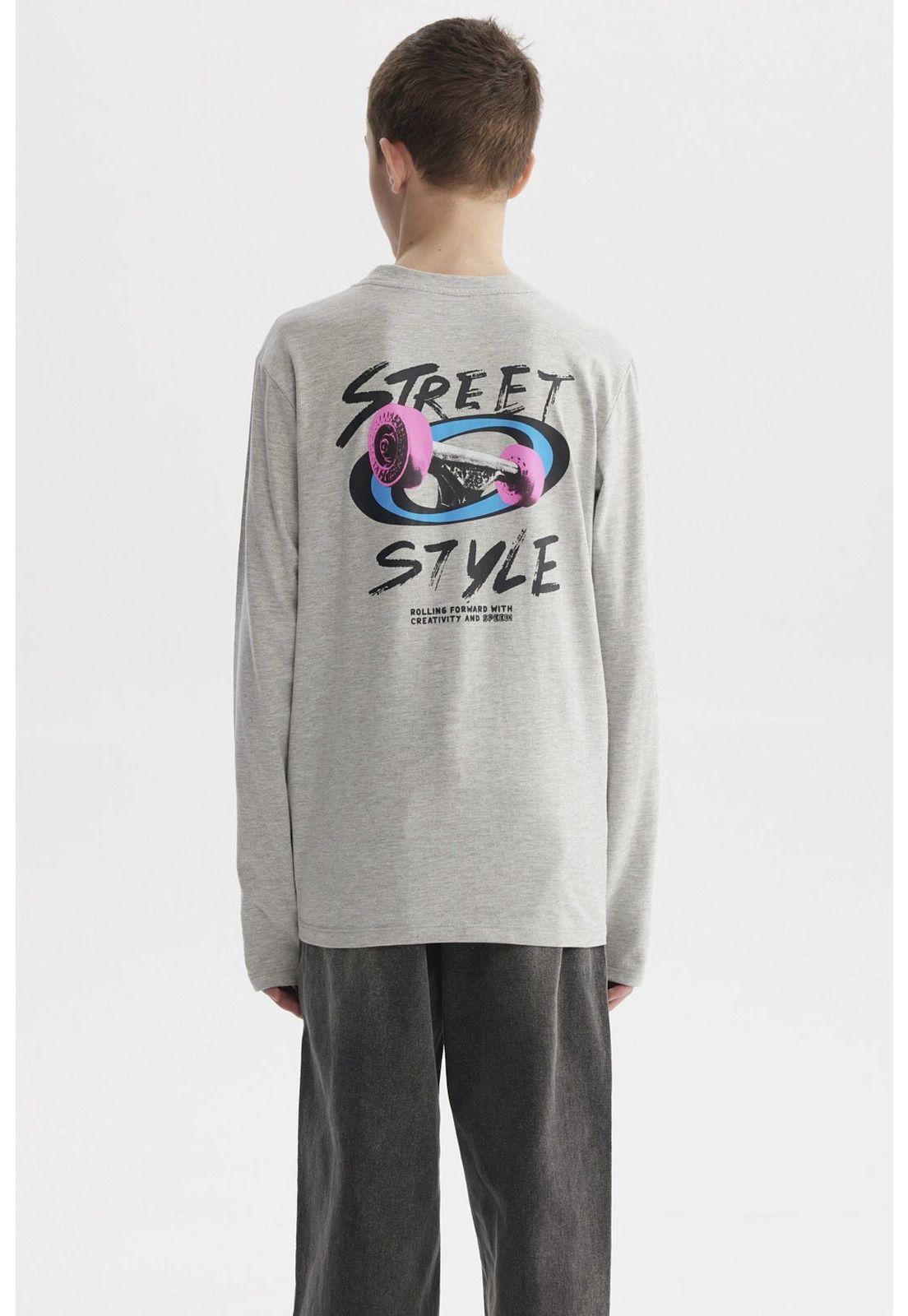 Polera Niño Slim Gris Melange-2