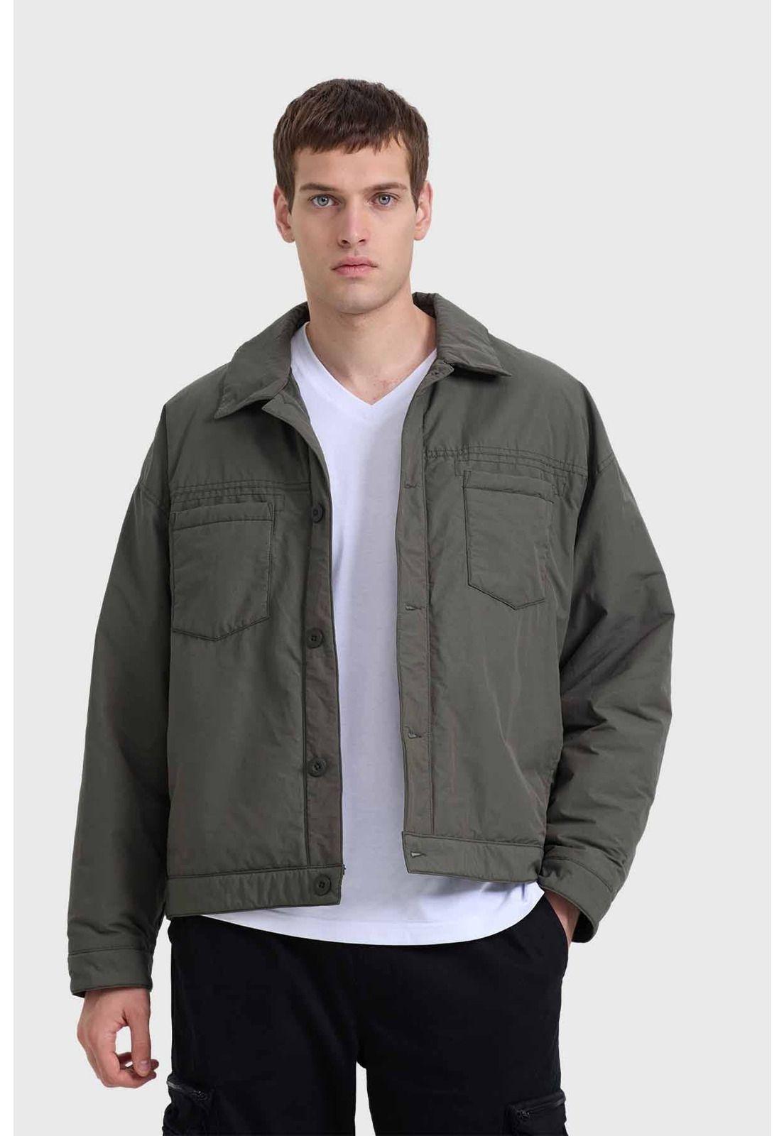 Chaqueta Hombre Abotonada Verde-0