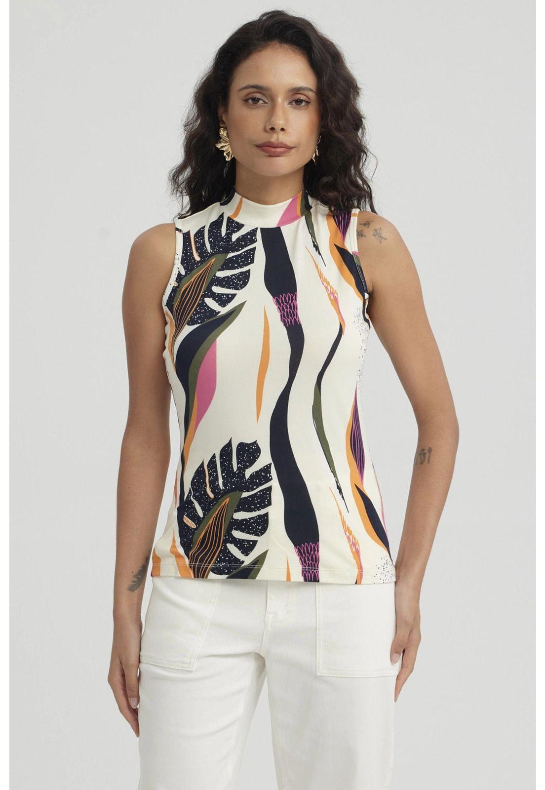 Polera Mujer Elasticada Crema-4